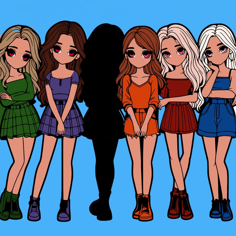 a group of girls realistic