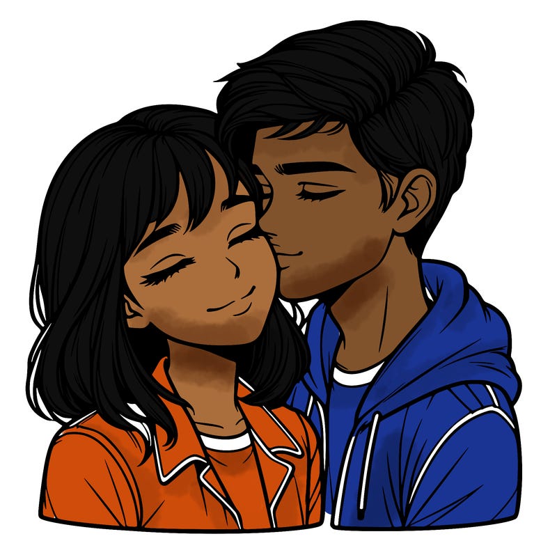 realistic girl and boy  love