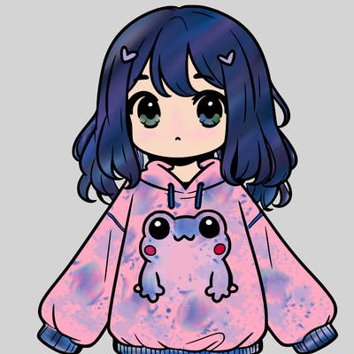 girl wearing frogging sweatshirt