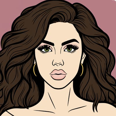 realistic girl eyes lips mouth hair pop star