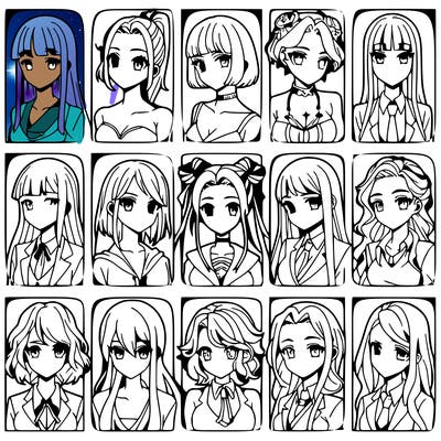 girls that look diffrent anime