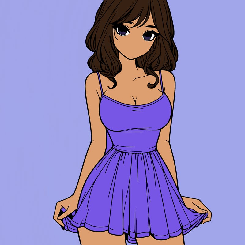 realistic girl in short dress