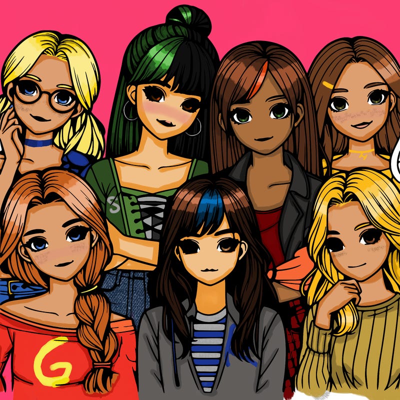 realistic group of girls