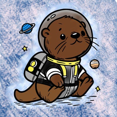 otter in a space suit