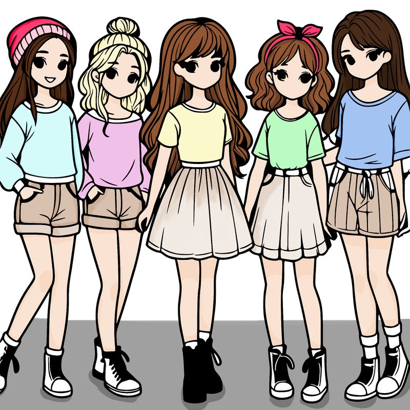 a group of five girls