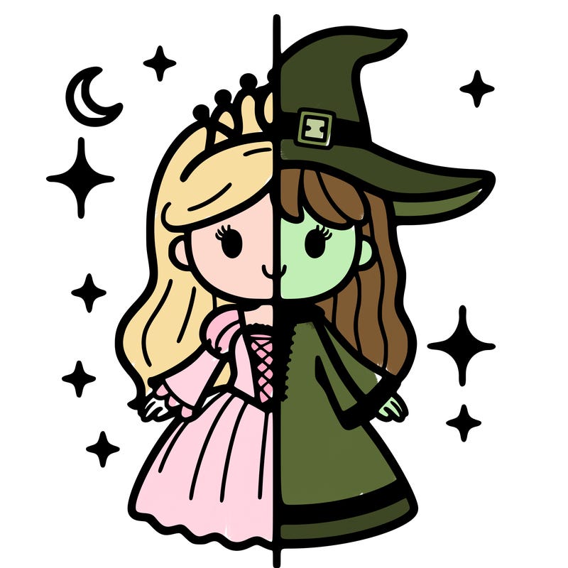 split princess and witch