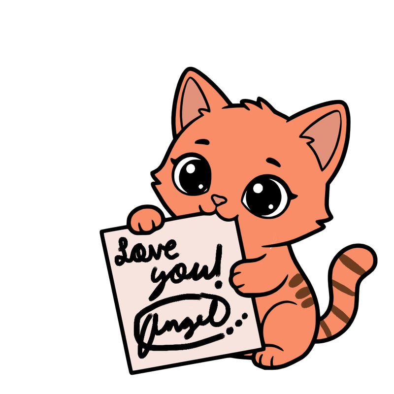 a small cat with a blank sheet of paper in its hand. the cat is sooooooo cute!