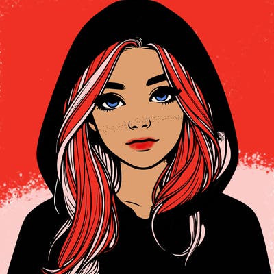 realistic girl with a hoodie