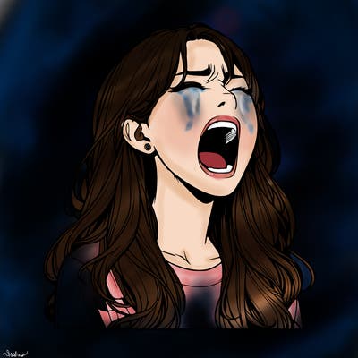 screaming realistic, girl