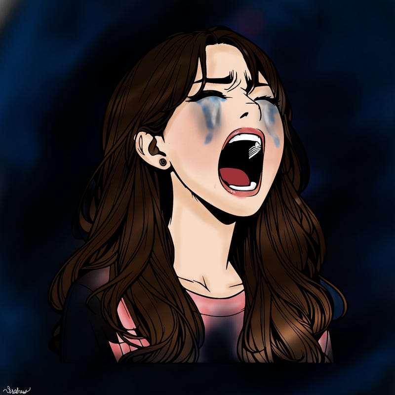 screaming realistic, girl