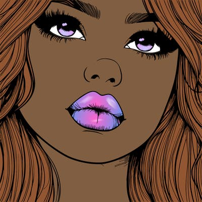 really realistic girl with lips