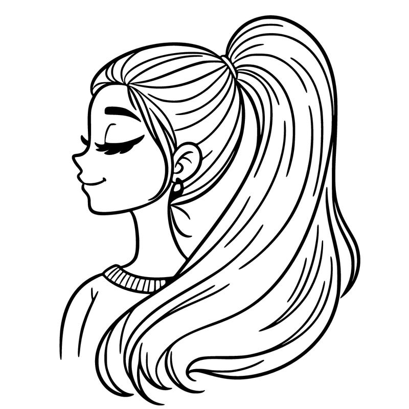 woman with a high ponytail