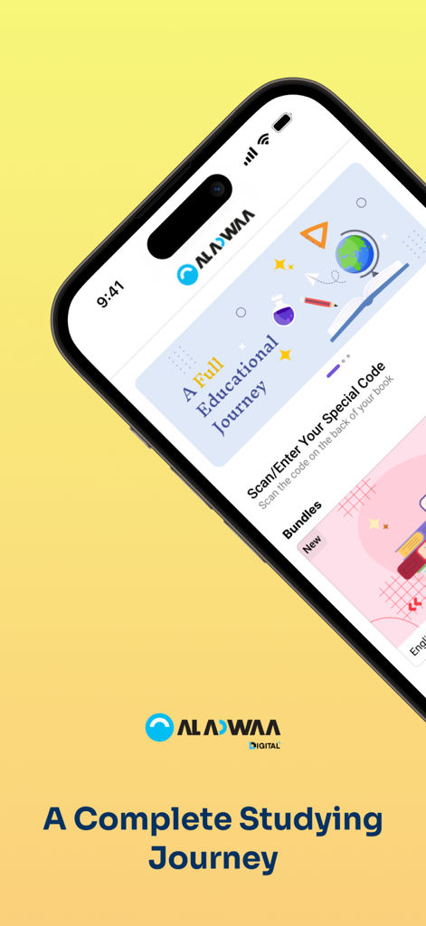 Aladwaa Education - Aladwaa Education mobile app interface showing the complete studying journey for students