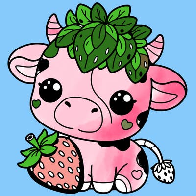 cute strawberry cow