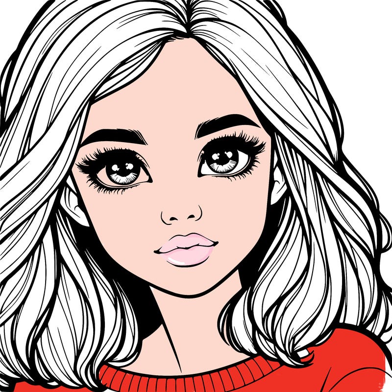 realistic girl whith cute eyes