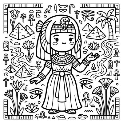 Step back in time with a super cute twist! This Kawaii Queen of Egypt coloring page brings ancient history to life with charming characters and playful details perfect for all ages.