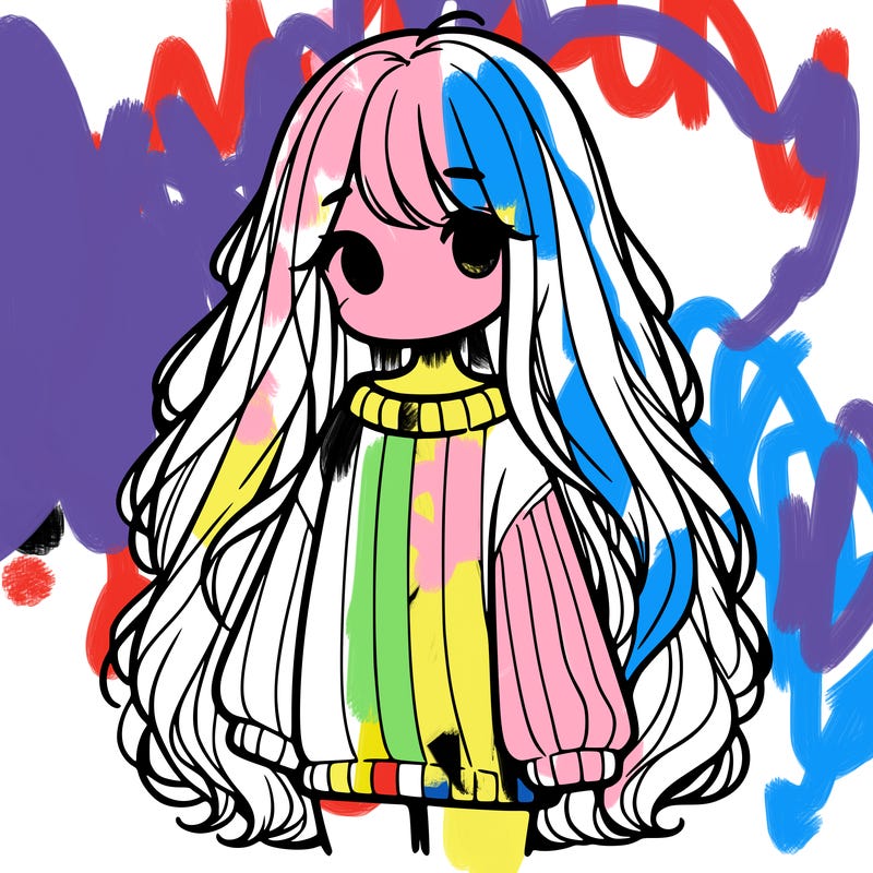 girl with long hair wearing a oversized sweater