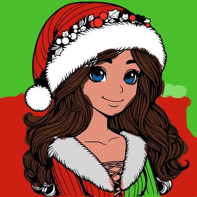 realistic christmas  girl