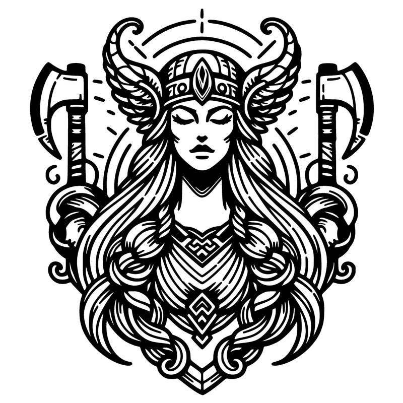 realistic valhalla goddess  symbol