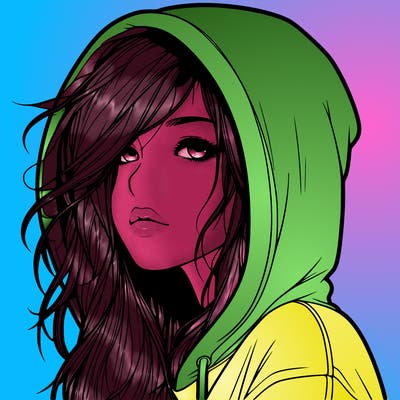 realistic girl with hoodie on