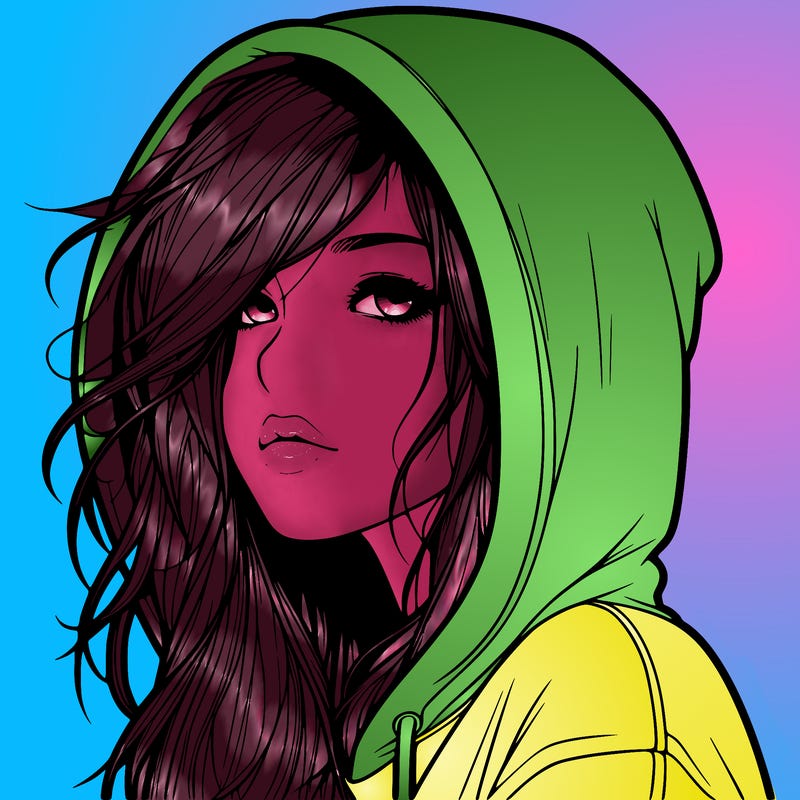 realistic girl with hoodie on