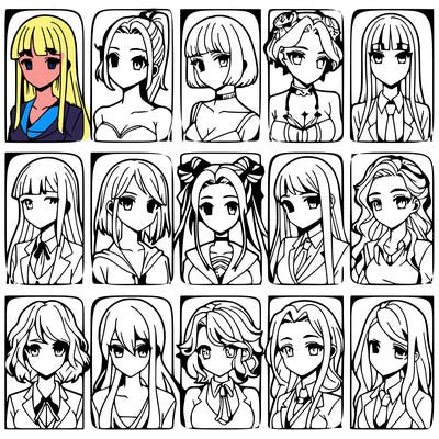 girls that look diffrent anime