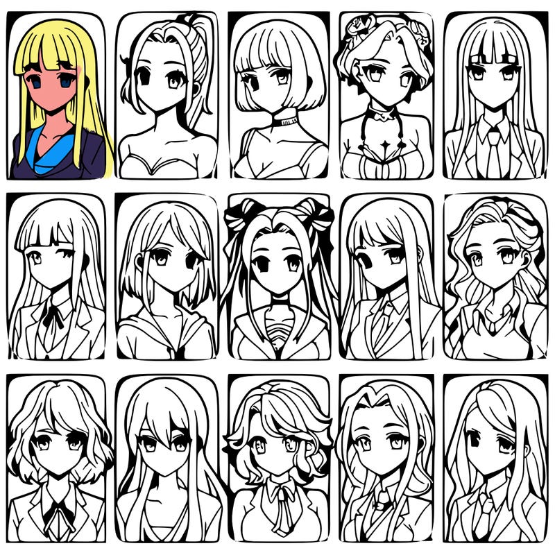 girls that look diffrent anime