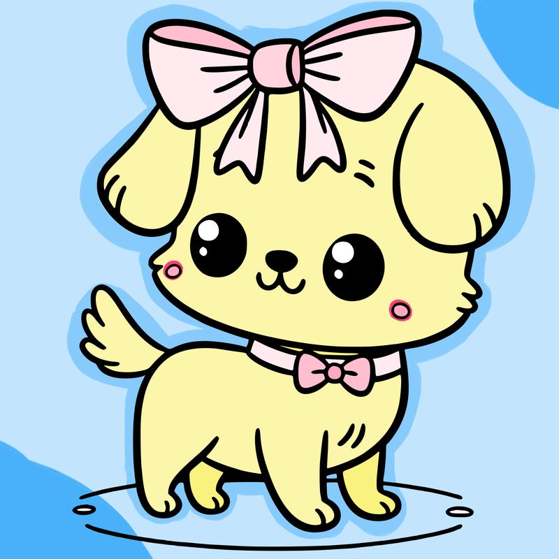 dog with a bow
