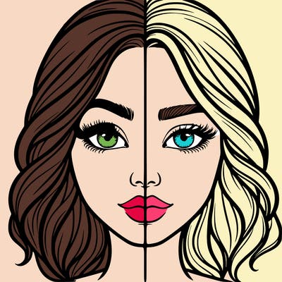 realistic girl split half