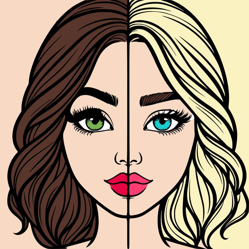 realistic girl split half