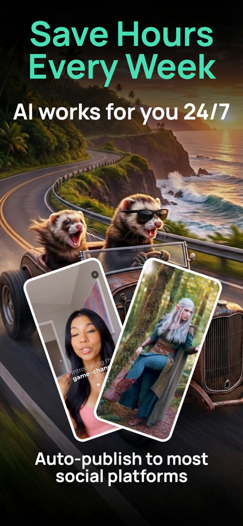 Lemon Vid AI app interface showing automatic video creation and social media publishing