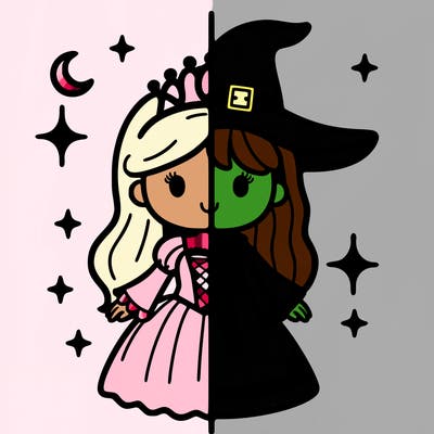 split princess and witch
