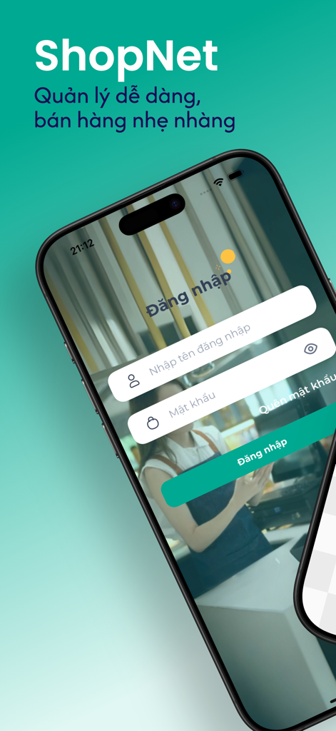 ShopNet - Login screen of the ShopNet mobile application in Vietnamese