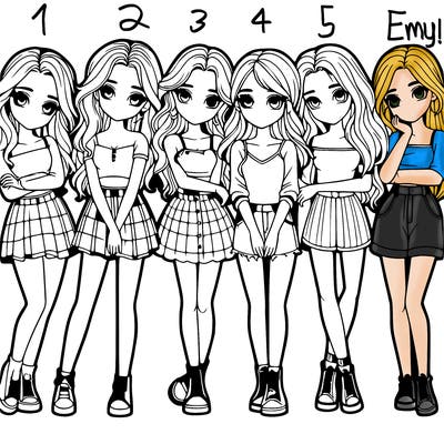 a group of girls realistic