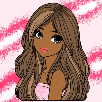 realistic girl with long hair