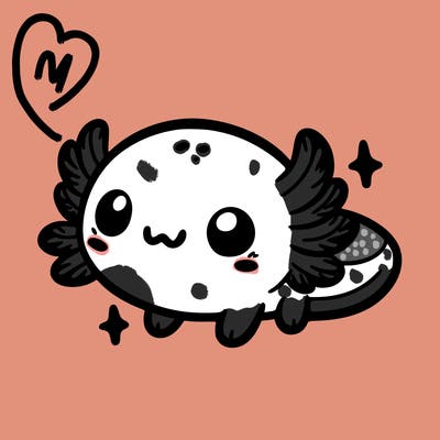 cute easy baby axolotl