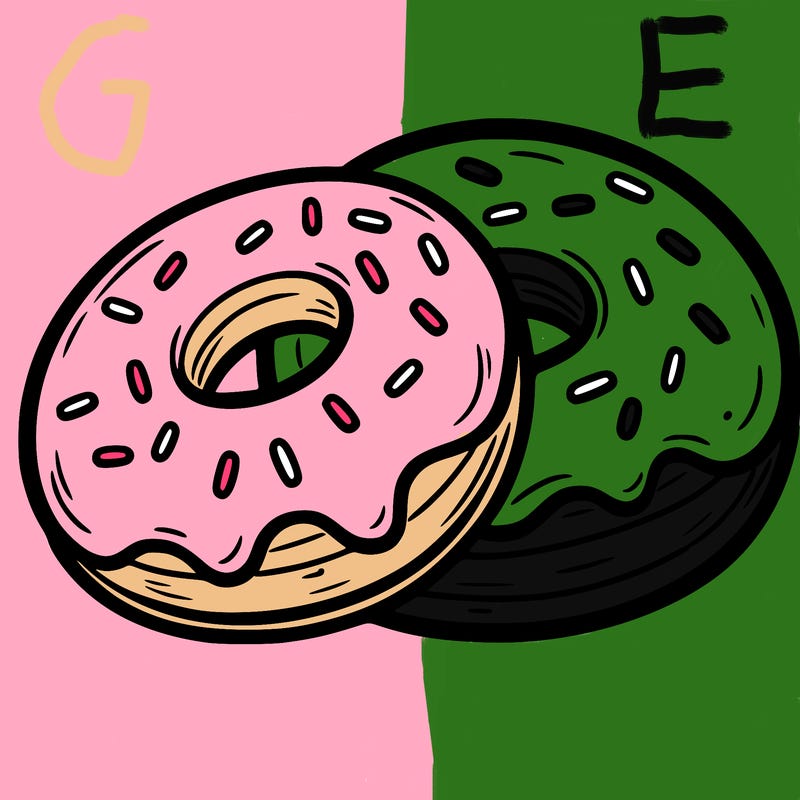 a piece of food doughnuts