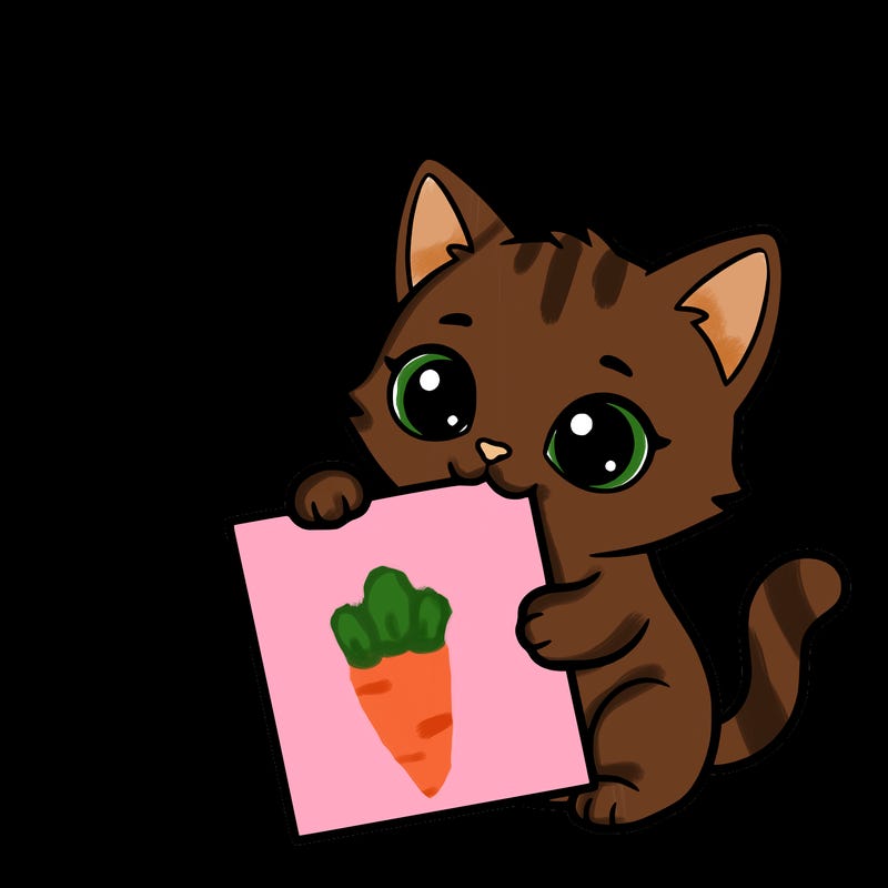 a small cat with a blank sheet of paper in its hand. the cat is sooooooo cute!