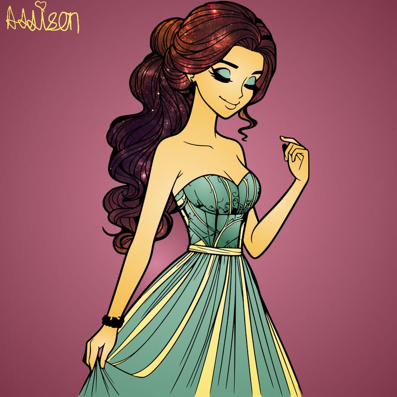 a realistic woman wearing an elegant dress