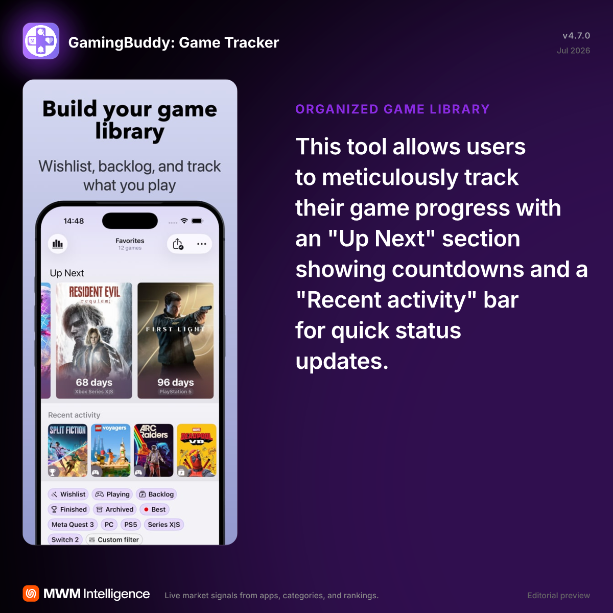 GamingBuddy: Game Tracker - Entertainment App | MWM
