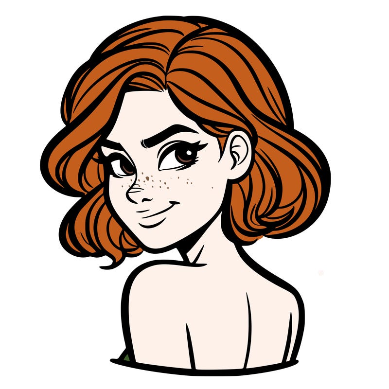 portrait of a woman looking over her shoulder smirking