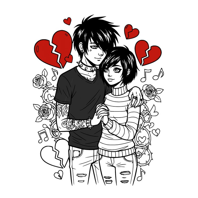 emo guy in love with emo girl