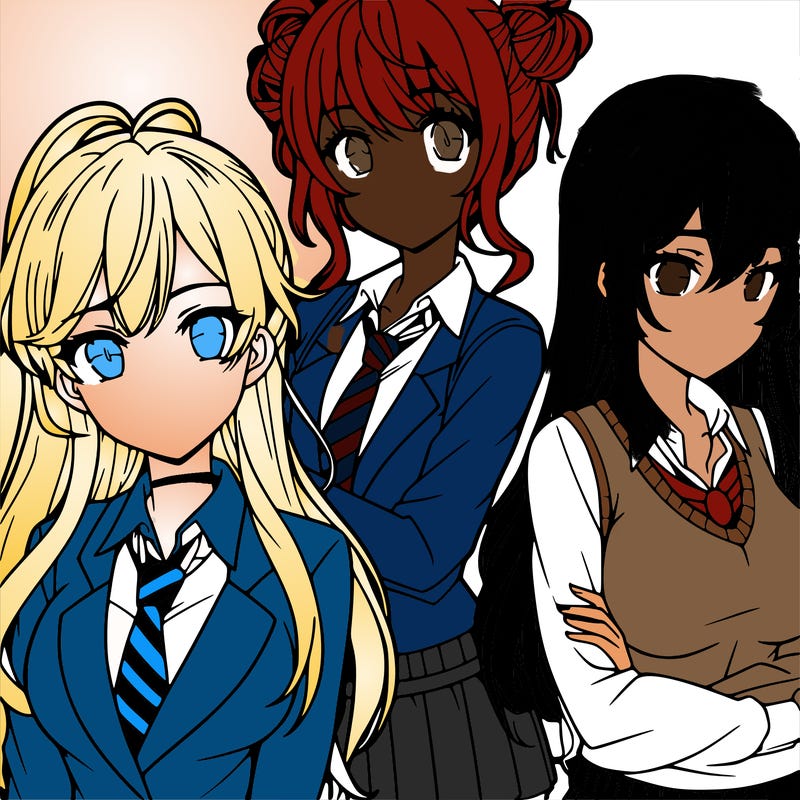 anime girls teenagers