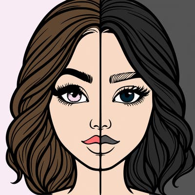 realistic girl split half