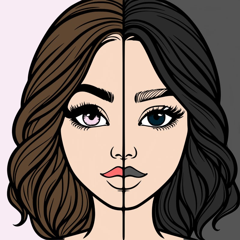 realistic girl split half