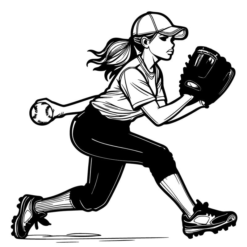 realistic softball player