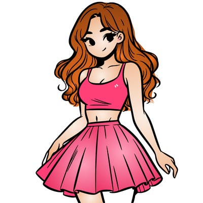 woman in a skirt and crop top