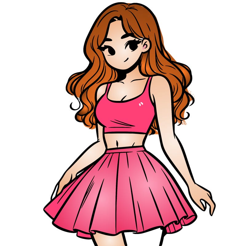 woman in a skirt and crop top