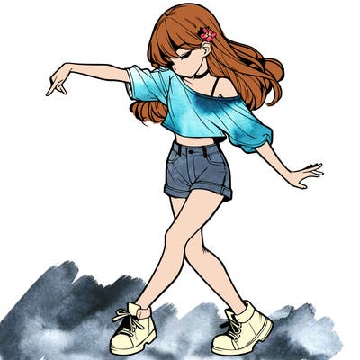realistic girl danceing