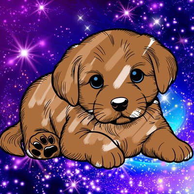 a cute realistic puppy